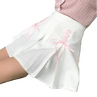 Adorable Pleated Corset Skirts in Three Colors with Ribbon Bows - skirt