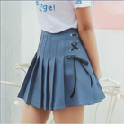 Adorable Pleated Corset Skirts in Three Colors with Ribbon Bows - Blue / S - skirt
