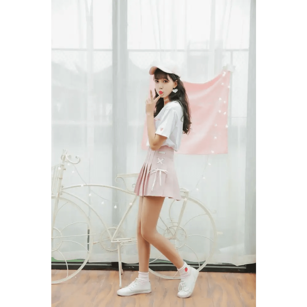 Adorable Pleated Corset Skirts in Three Colors with Ribbon Bows - Cosparty