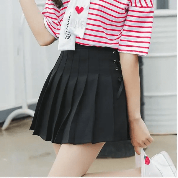 Adorable Pleated Corset Skirts in Three Colors with Ribbon Bows - Cosparty