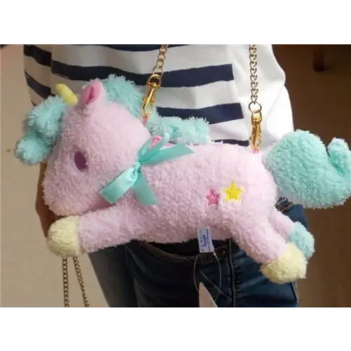 Adorable Plush Unicorn Purse for Pastel Fairy Kei Fashion - Purse