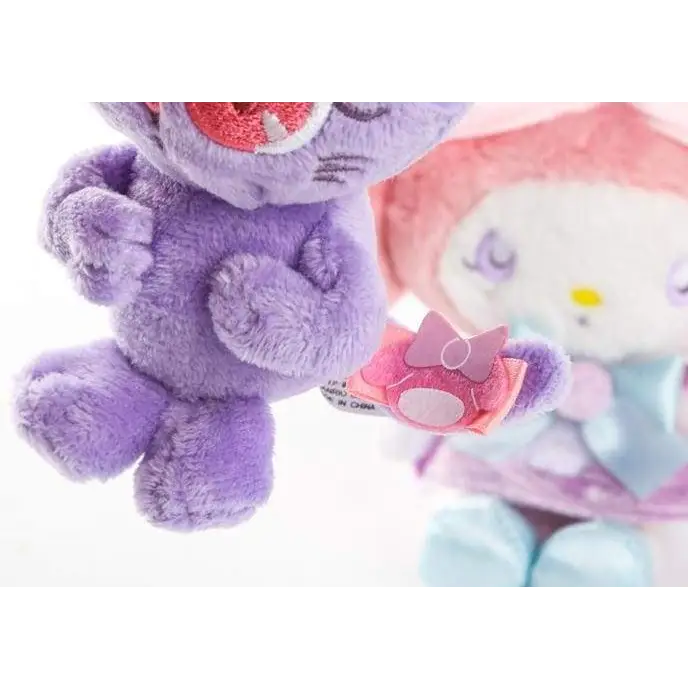 Adorable Purple Cat Plush with Keychain Attachment - stuffed animal