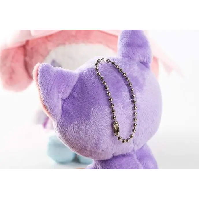 Adorable Purple Cat Plush with Keychain Attachment - stuffed animal