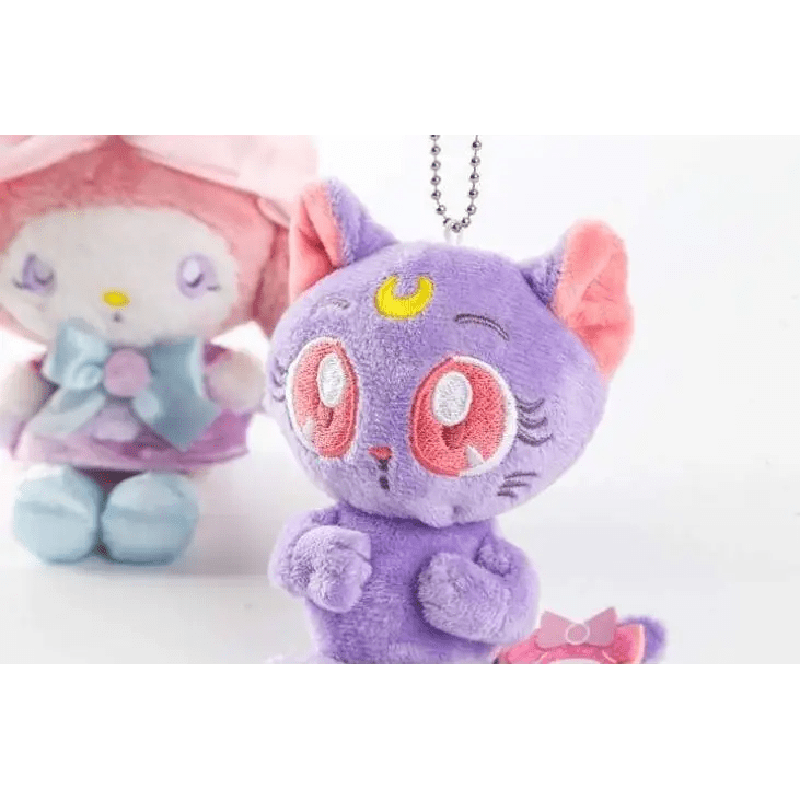 Adorable Purple Cat Plush with Keychain Attachment - Cosparty