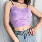 Adorable Purple Faux Fur Crop Top for Cozy Princess Vibes - Cosparty