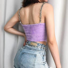 Adorable Purple Faux Fur Crop Top for Cozy Princess Vibes - Cosparty