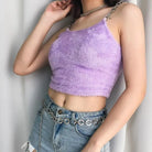 Adorable Purple Faux Fur Crop Top for Cozy Princess Vibes - shirt