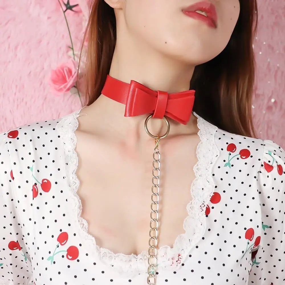 Adorable Ribbon Kitten Bow Choker for Cosplay and Playful Style - choker