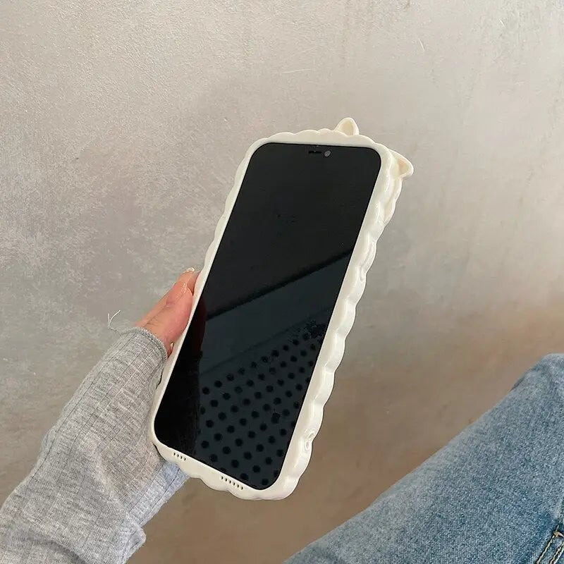 Adorable Rubber Love Bear iPhone Case in Pink and White - Cosparty