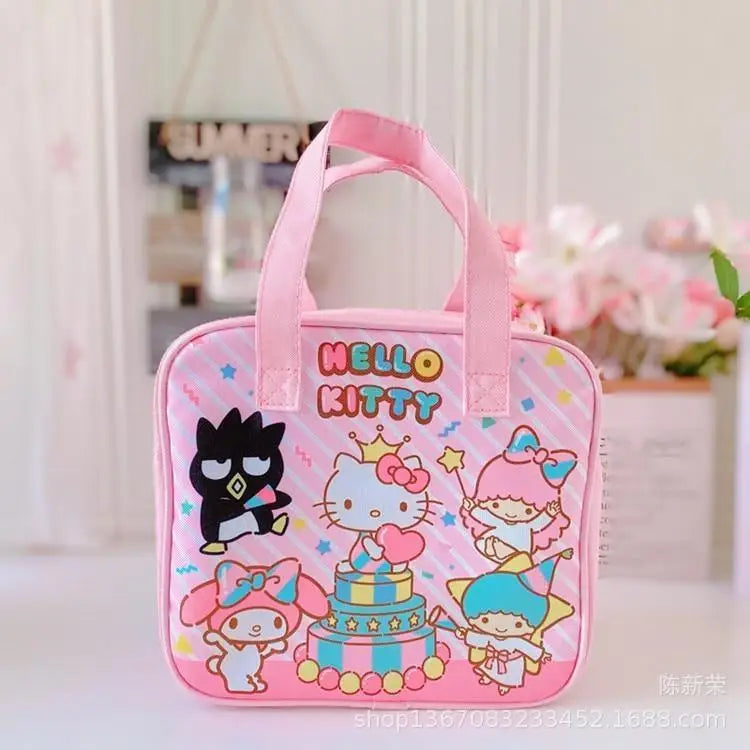 Adorable Sanrio Square Lunch Bags in Pastel Colors - Purse