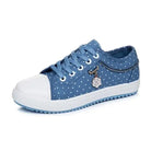 Lace Jean Blue Running Shoes Sneakers Youthful Young See Through Canvas