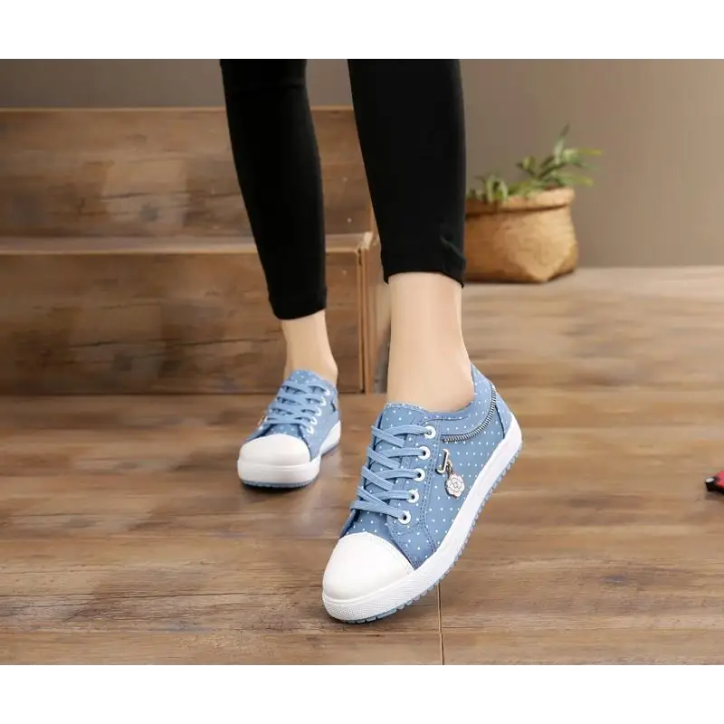 Adorable See-Through Lace Polkadot Sneakers for Youthful Style - shoes