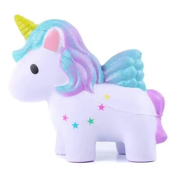 Adorable Squishy Unicorn Stress Reliever with Pegasus Wings - Cosparty