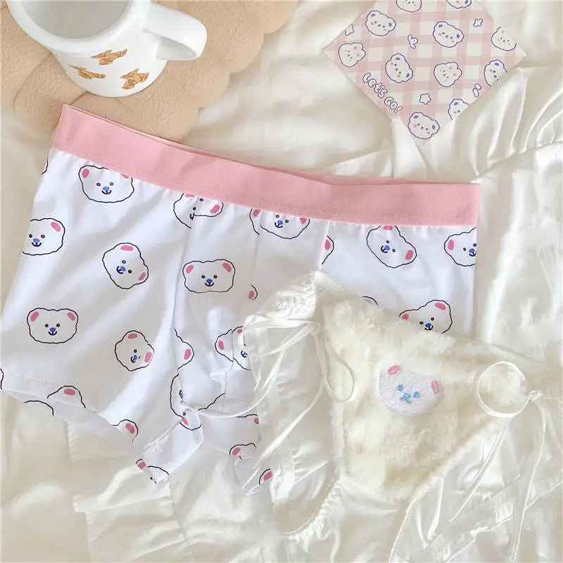 His & Hers Teddy Undies - White Fur Bear / Women M- Men L - boys, lingerie set, sets, mens, panties