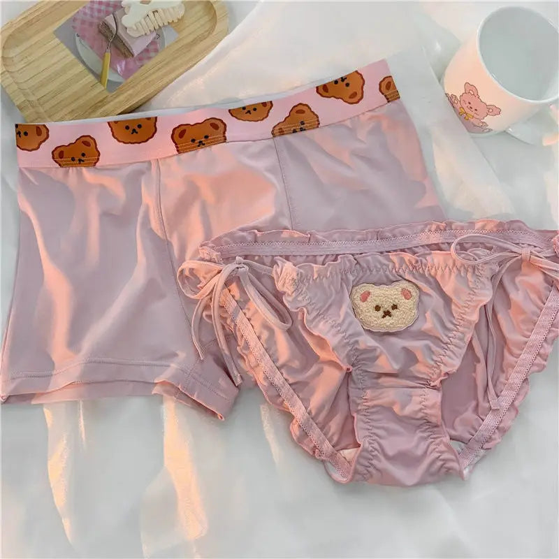 Adorable Teddy Bear Underwear Set for Couples - lingerie