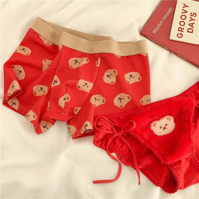 Adorable Teddy Bear Underwear Set for Couples - Cosparty