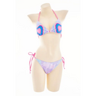 Adorable Tie Dye Bikini Set in Purple Pink and Blue - swimwear