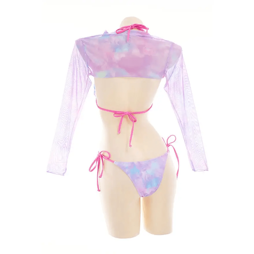 Adorable Tie Dye Bikini Set in Purple, Pink, and Blue - Cosparty