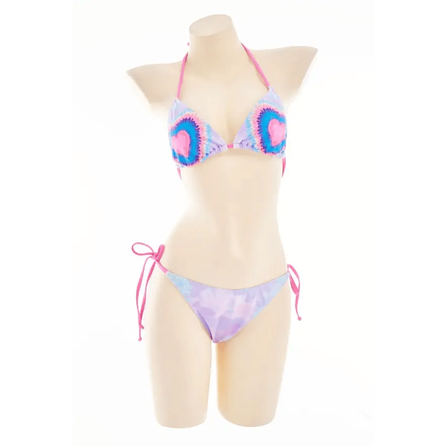 Adorable Tie Dye Bikini Set in Purple, Pink, and Blue - Cosparty