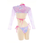 Adorable Tie Dye Bikini Set in Purple Pink and Blue - swimwear