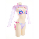 Adorable Tie Dye Bikini Set in Purple Pink and Blue - swimwear