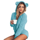 Adorable Vegan Fur Baby Bear Zippered Onesie with Ears - Cosparty