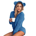 Adorable Vegan Fur Baby Bear Zippered Onesie with Ears - Cosparty