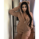 Adorable Vegan Fur Baby Bear Zippered Onesie with Ears - Cosparty