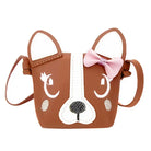 brown 3D vegan leather puppy dog handbag purse messenger bag shoulder bag satchel kawaii harajuku japan fashion by Cosparty