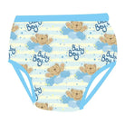 Adult Baby Training Pants with Blue Trim and Cute Baby Boy Design - Cosparty