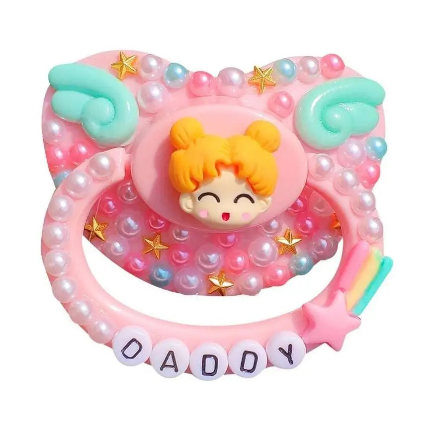 Adult-sized Anime-Inspired Pacifier with Holographic Accessories - pacifier