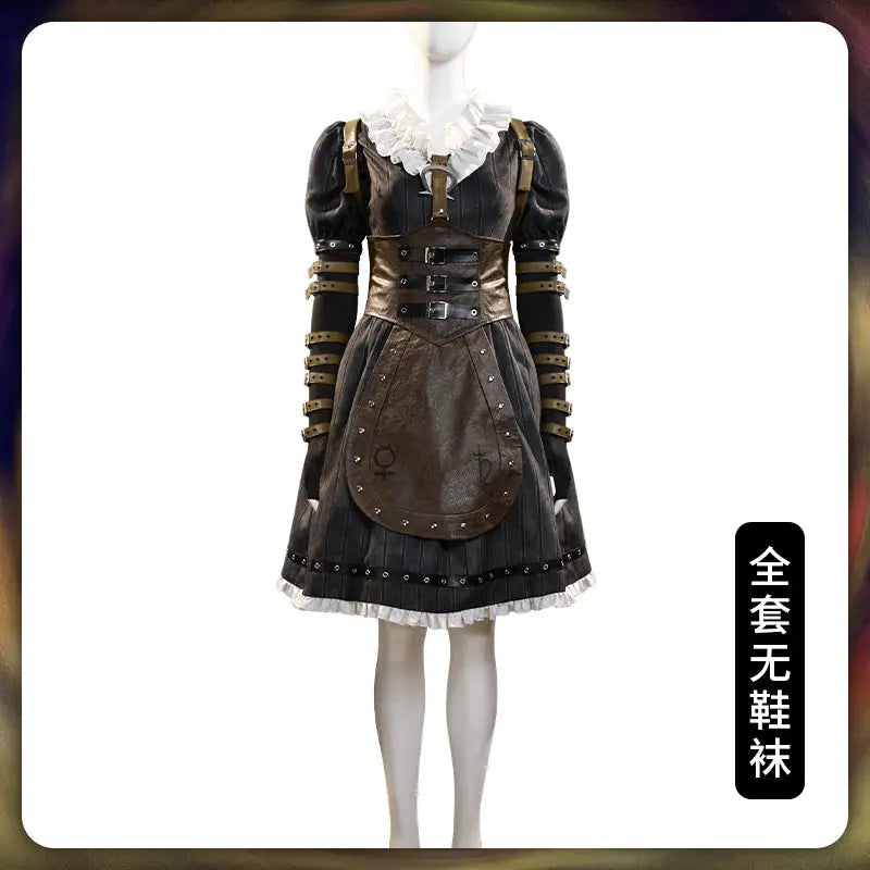 Alice Crazy Returns Dark Horror Cosplay Black Dress Costume - XS / Full set of shoes-free socks 596