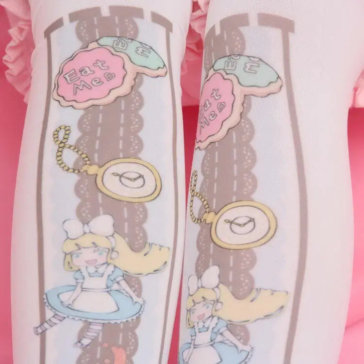 Alice in Wonderland Inspired Magical Stockings for Kawaii Fashion - leggings