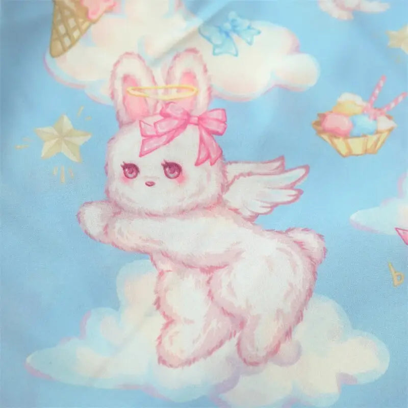 Angel Bunny Button-Up for Ultimate Kawaii Comfort and Irresistible Cuteness - shirt