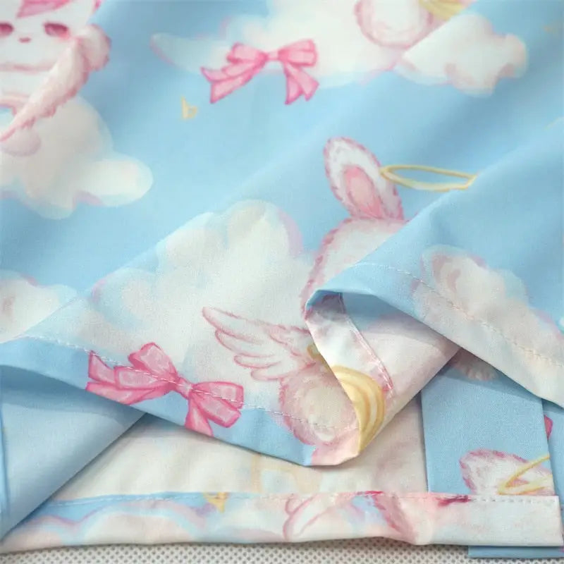 Angel Bunny Button-Up for Ultimate Kawaii Comfort and Irresistible Cuteness - shirt