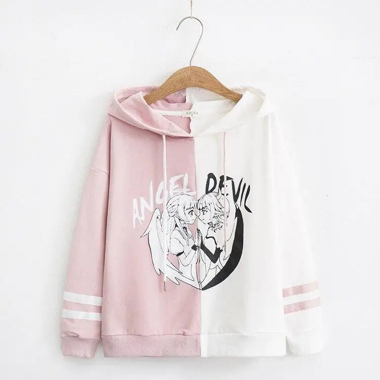 Angel vs Devil Pastel Goth Hoodie in Stock - sweater