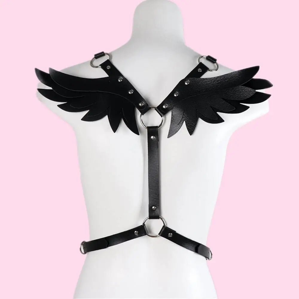 Angel Wing Harness in Vegan Leather for a Unique Kawaii Style - Cosparty