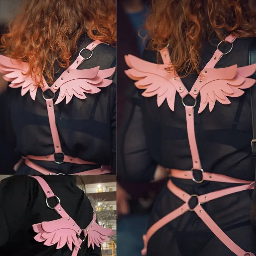 Angel Wing Harness in Vegan Leather for a Unique Kawaii Style - Cosparty