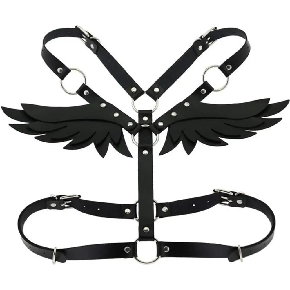 Angel Wing Harness in Vegan Leather for a Unique Kawaii Style - Lingerie