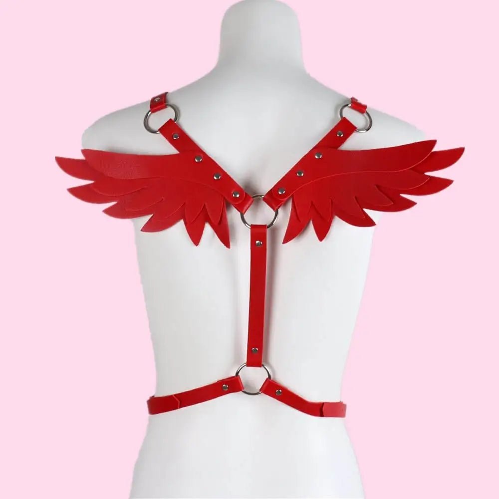 Angel Wing Harness in Vegan Leather for a Unique Kawaii Style - Cosparty