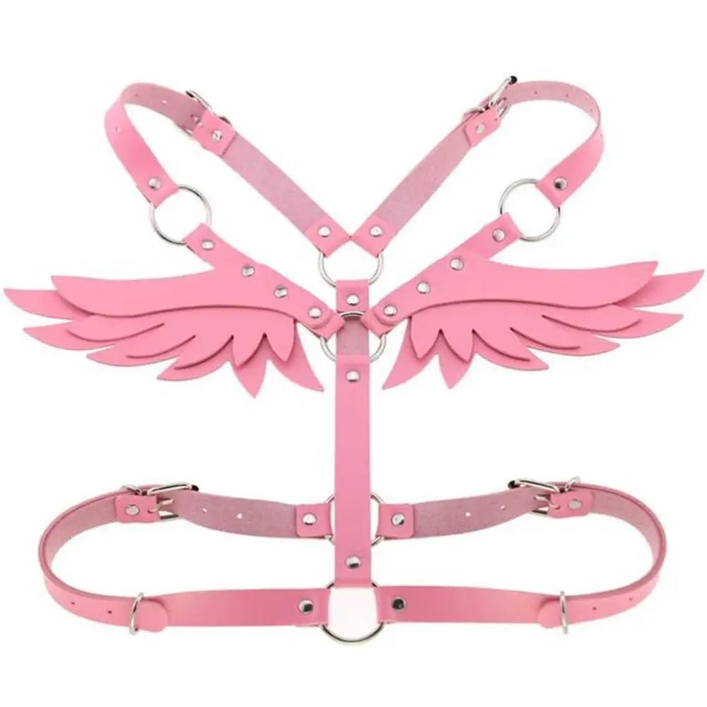 Angel Wing Harness in Vegan Leather for a Unique Kawaii Style - Cosparty