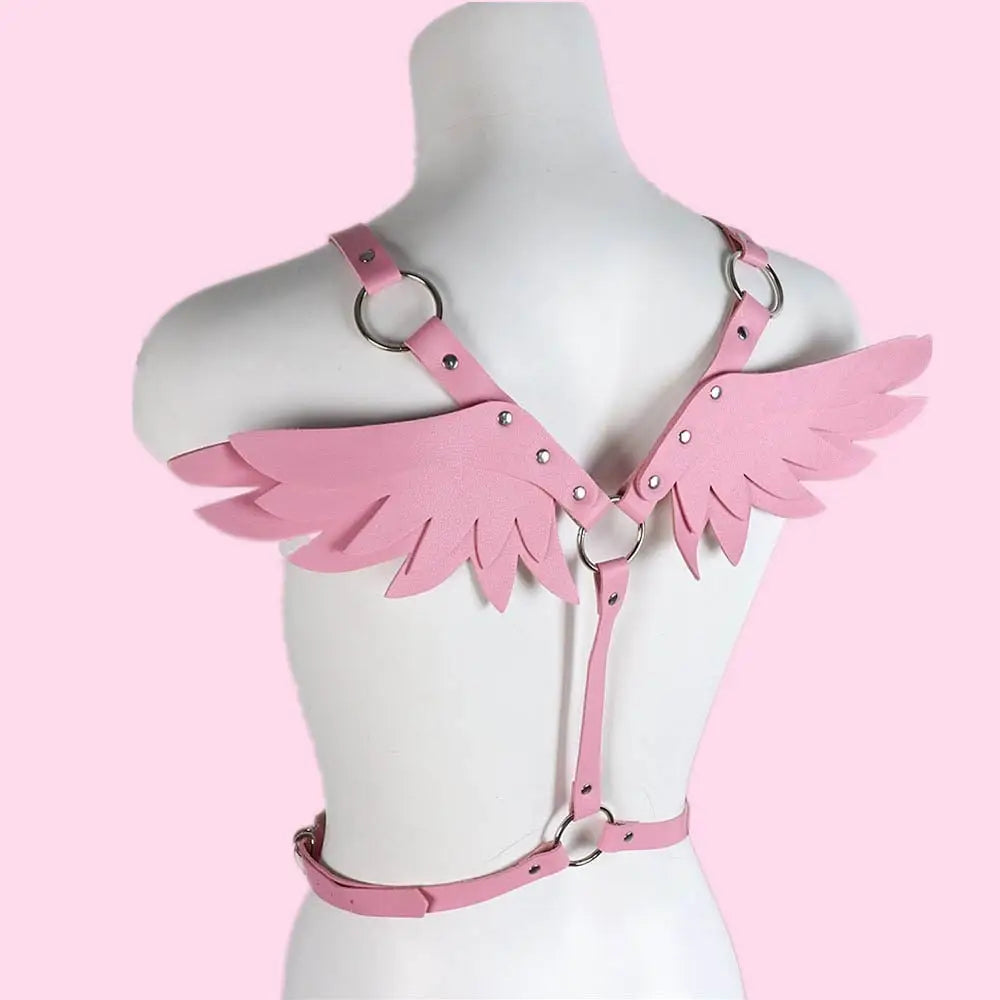 Angel Wing Harness in Vegan Leather for a Unique Kawaii Style - Lingerie