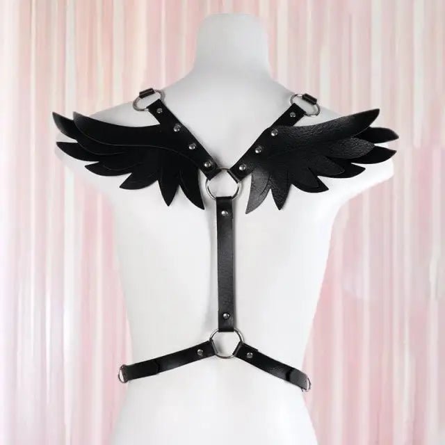 Angel Wing Harness in Vegan Leather for a Unique Kawaii Style - Cosparty