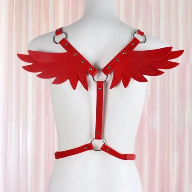 Angel Wing Harness in Vegan Leather for a Unique Kawaii Style - Lingerie