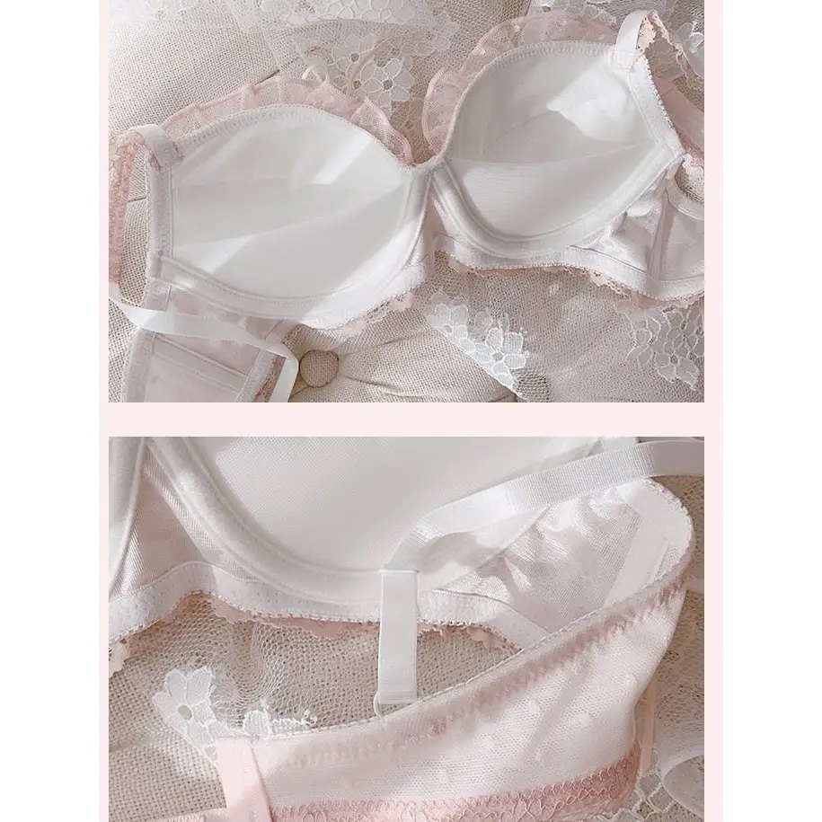 Angelcore Lace Satin Lingerie Set 65-75cm in Pink Black or White - lingerie set