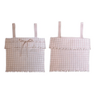 Angelcore Pink Plaid Bow Tank Top with Asymmetrical Rosebud Straps - Cosparty