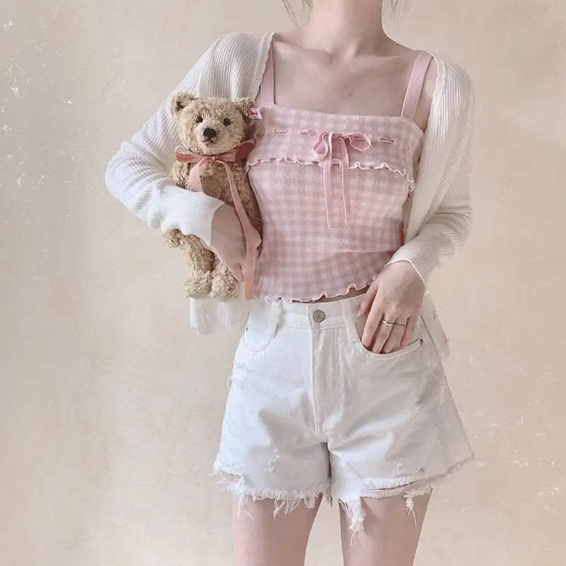 Pink Plaid Princess Crop Top - Pink Crop Top - Shirts & Tops