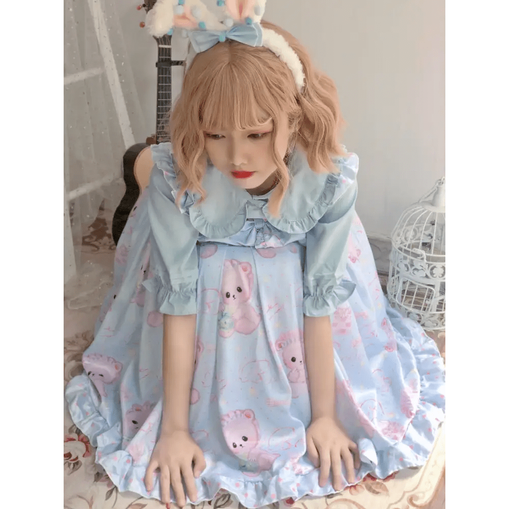 Angelic Baby Teddy Bear Lolita Dress for Pastel Princesses - Cosparty