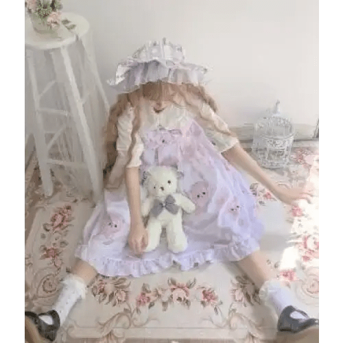 Angelic Baby Teddy Bear Lolita Dress for Pastel Princesses - Cosparty