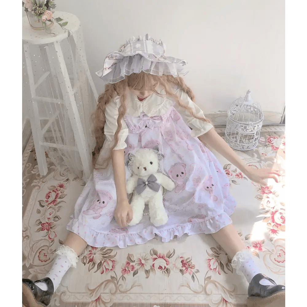 Angelic Baby Teddy Bear Lolita Dress for Pastel Princesses - Cosparty